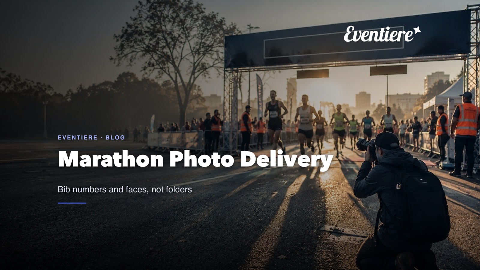 Marathon photo distribution: bib numbers and faces, not folders